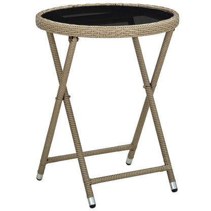 Mesa De Centro Ratán Sintético Y Vidrio Templado 60 Cm
