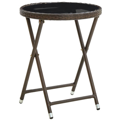 Mesa De Centro Ratán Sintético Y Vidrio Templado 60 Cm
