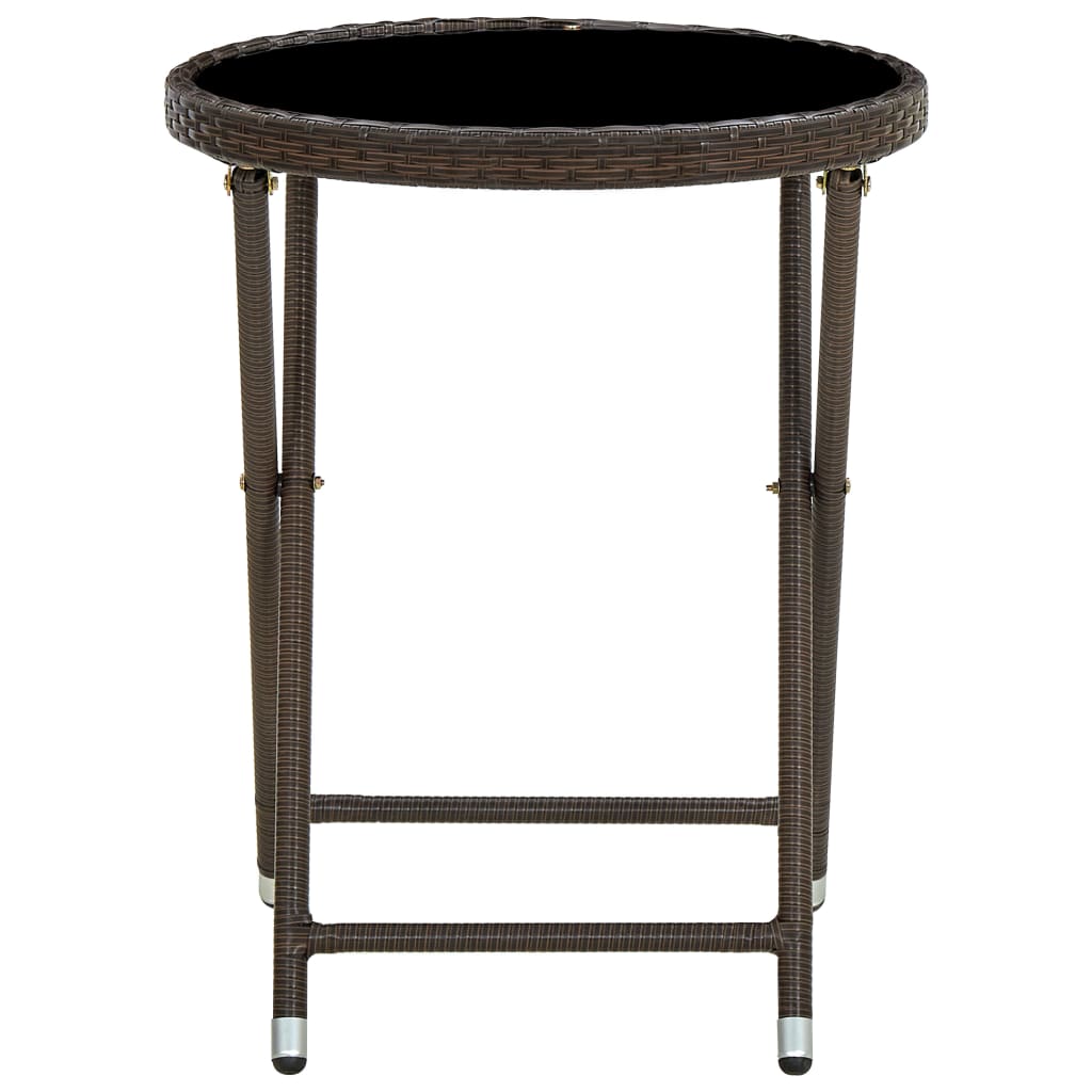Mesa De Centro Ratán Sintético Y Vidrio Templado 60 Cm