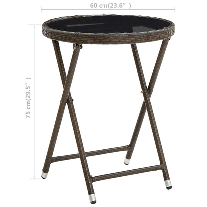 Mesa De Centro Ratán Sintético Y Vidrio Templado 60 Cm