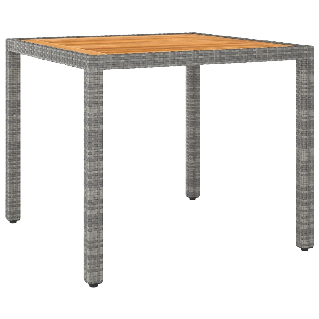 Mesa De Jardín De Ratán Pe Y Madera Acacia