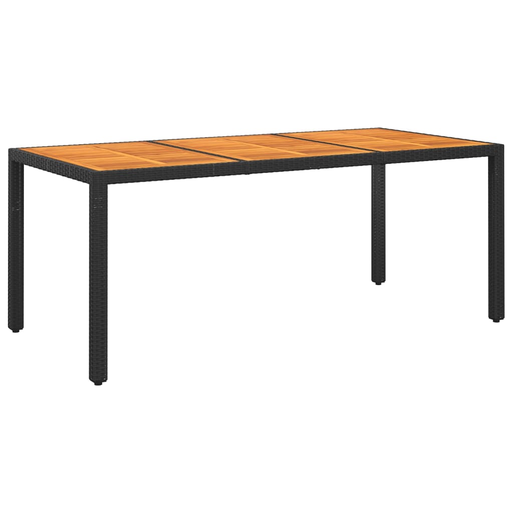 Mesa De Jardín Superficie Madera Acacia Ratán 150X90X75Cm