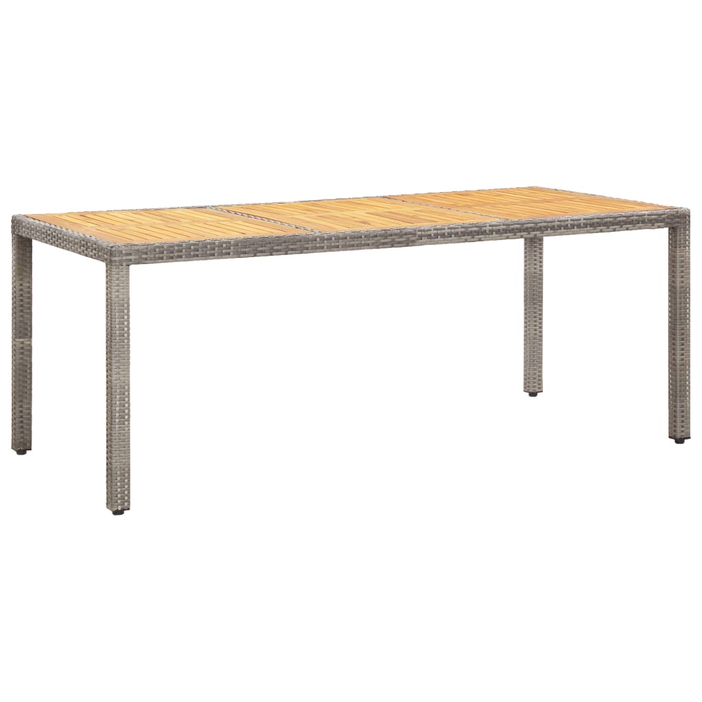 Mesa De Jardín Superficie Madera Acacia Ratán 150X90X75Cm