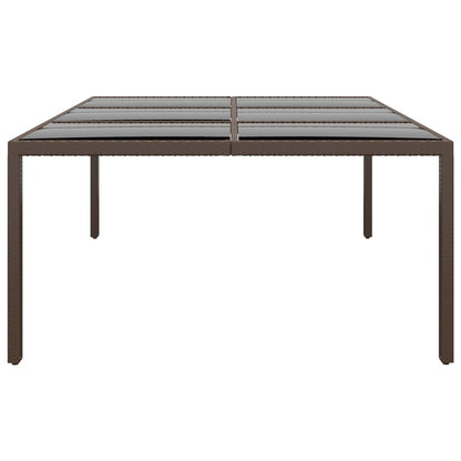Mesa De Jardín Superficie De Vidrio Ratán 200X150X75 Cm