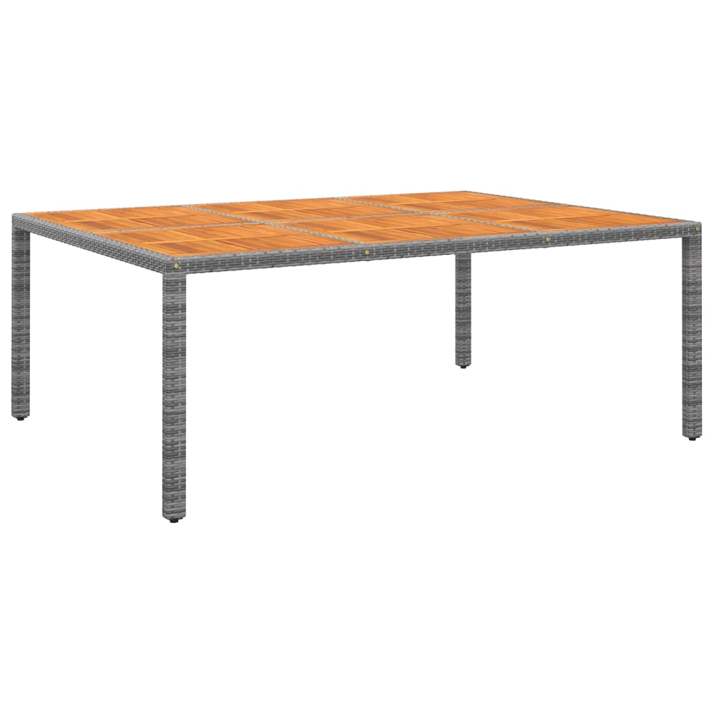 Mesa De Jardín Madera Acacia Ratán Sintético 200X150X75 Cm