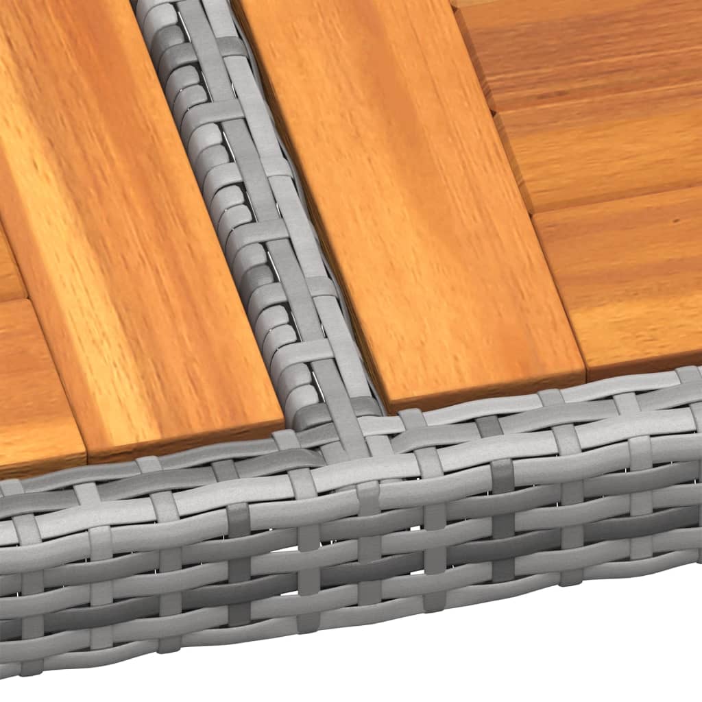 Mesa De Jardín Madera Acacia Ratán Sintético 200X150X75 Cm