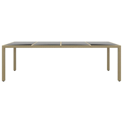 Mesa De Jardín Superficie De Vidrio Ratán Sintético