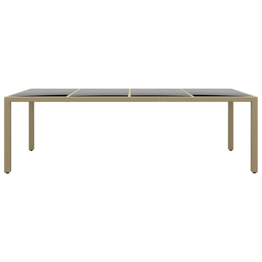 Mesa De Jardín Superficie De Vidrio Ratán Sintético