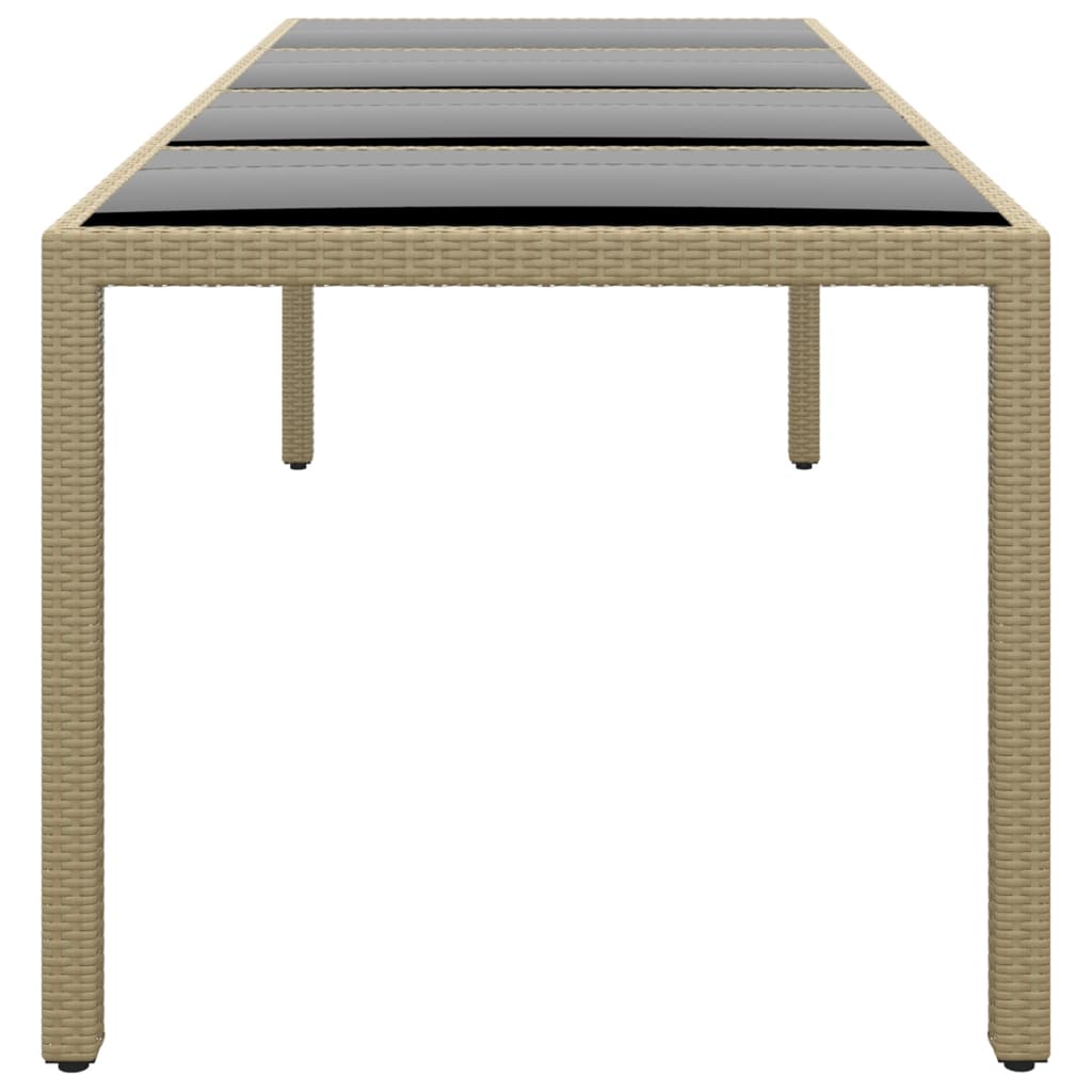 Mesa De Jardín Superficie De Vidrio Ratán Sintético
