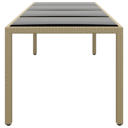Mesa De Jardín Superficie De Vidrio Ratán Sintético