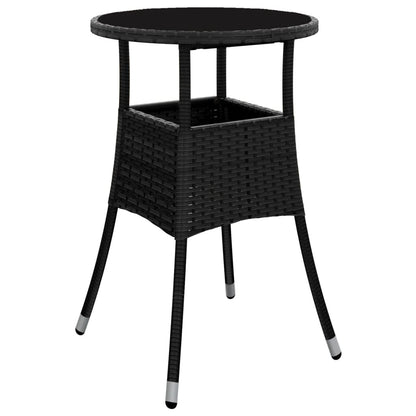 Mesa De Jardín Vidrio Templado Ratán Sintético Ø60X75 Cm