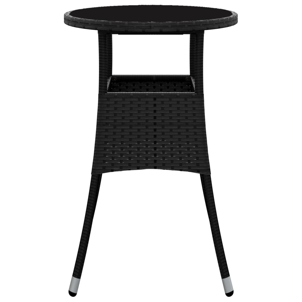 Mesa De Jardín Vidrio Templado Ratán Sintético Ø60X75 Cm