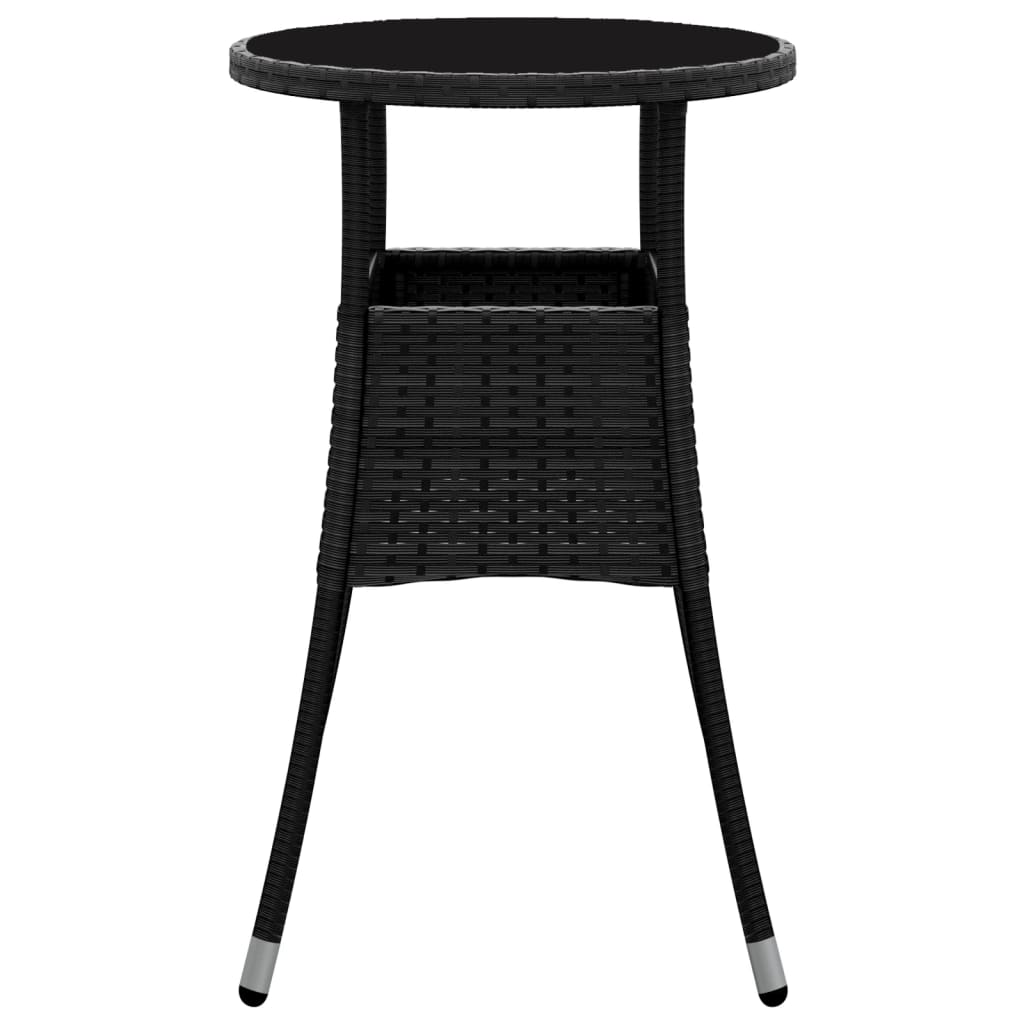 Mesa De Jardín Vidrio Templado Ratán Sintético Ø60X75 Cm