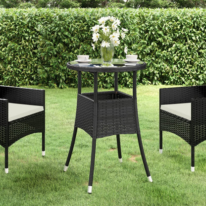 Mesa De Jardín Vidrio Templado Ratán Sintético Ø60X75 Cm