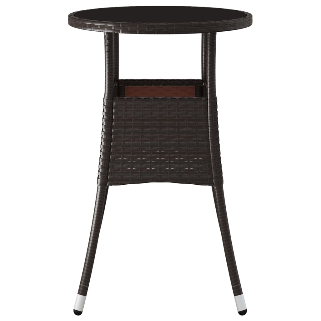 Mesa De Jardín Vidrio Templado Ratán Sintético Ø60X75 Cm