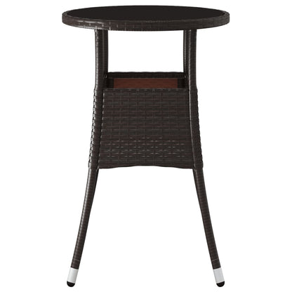 Mesa De Jardín Vidrio Templado Ratán Sintético Ø60X75 Cm