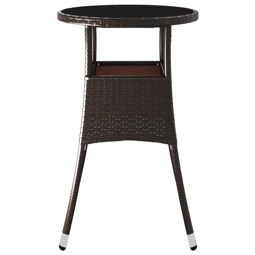 Mesa De Jardín Vidrio Templado Ratán Sintético Ø60X75 Cm