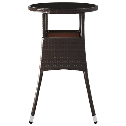 Mesa De Jardín Vidrio Templado Ratán Sintético Ø60X75 Cm