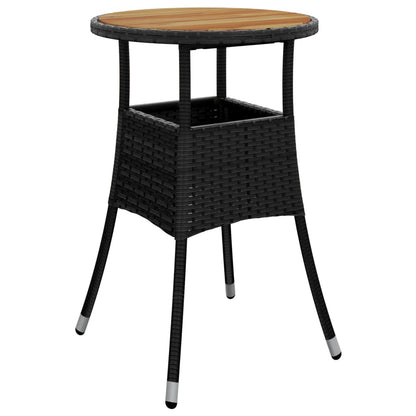 Mesa De Jardín Madera Acacia Y Ratán Sintético Ø60X75 Cm