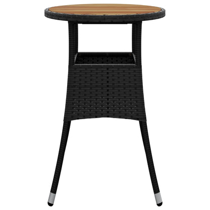 Mesa De Jardín Madera Acacia Y Ratán Sintético Ø60X75 Cm