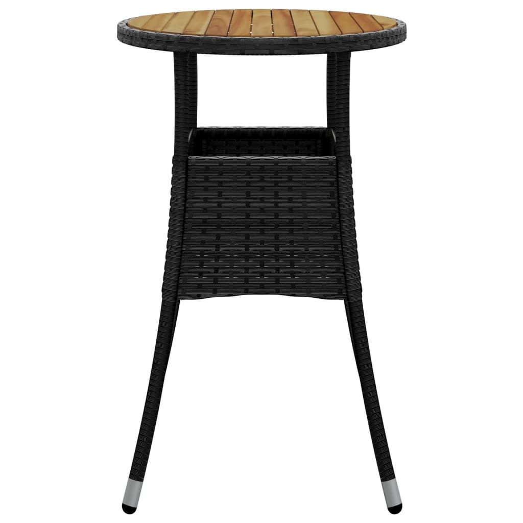 Mesa De Jardín Madera Acacia Y Ratán Sintético Ø60X75 Cm
