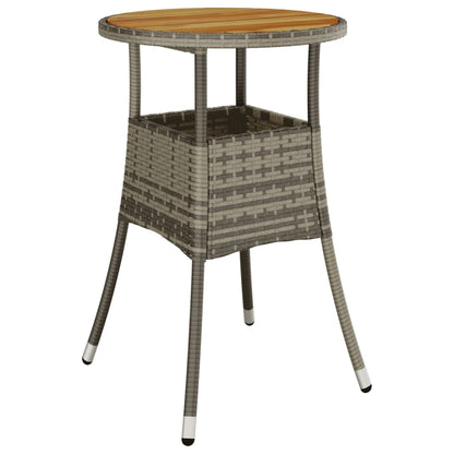 Mesa De Jardín Madera Acacia Y Ratán Sintético Ø60X75 Cm