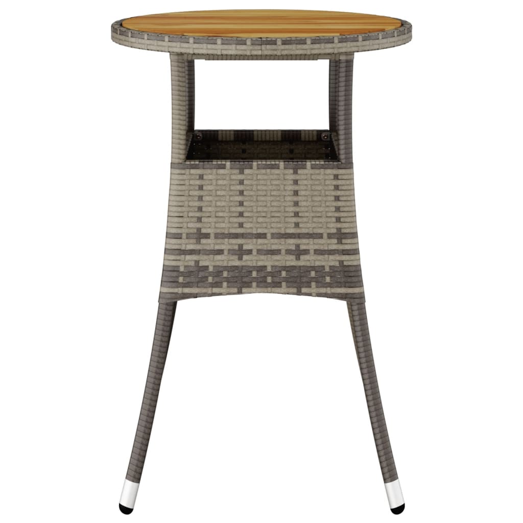 Mesa De Jardín Madera Acacia Y Ratán Sintético Ø60X75 Cm
