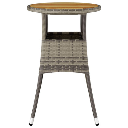 Mesa De Jardín Madera Acacia Y Ratán Sintético Ø60X75 Cm