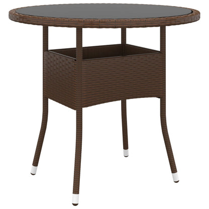 Mesa De Jardín Vidrio Templado Ratán Sintético Ø80X75 Cm