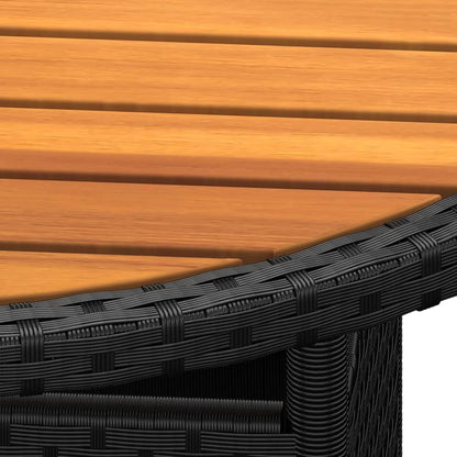 Mesa De Jardín Madera Acacia Y Ratán Sintético Ø80X75 Cm