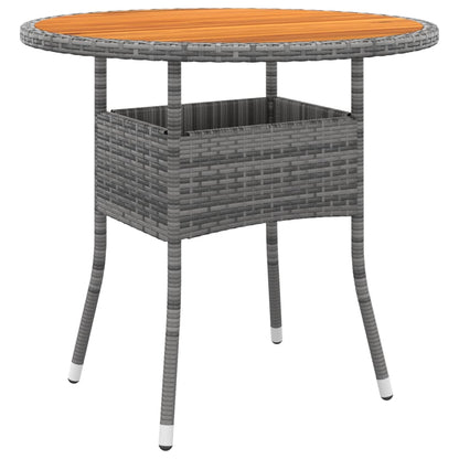 Mesa De Jardín Madera Acacia Y Ratán Sintético Ø80X75 Cm