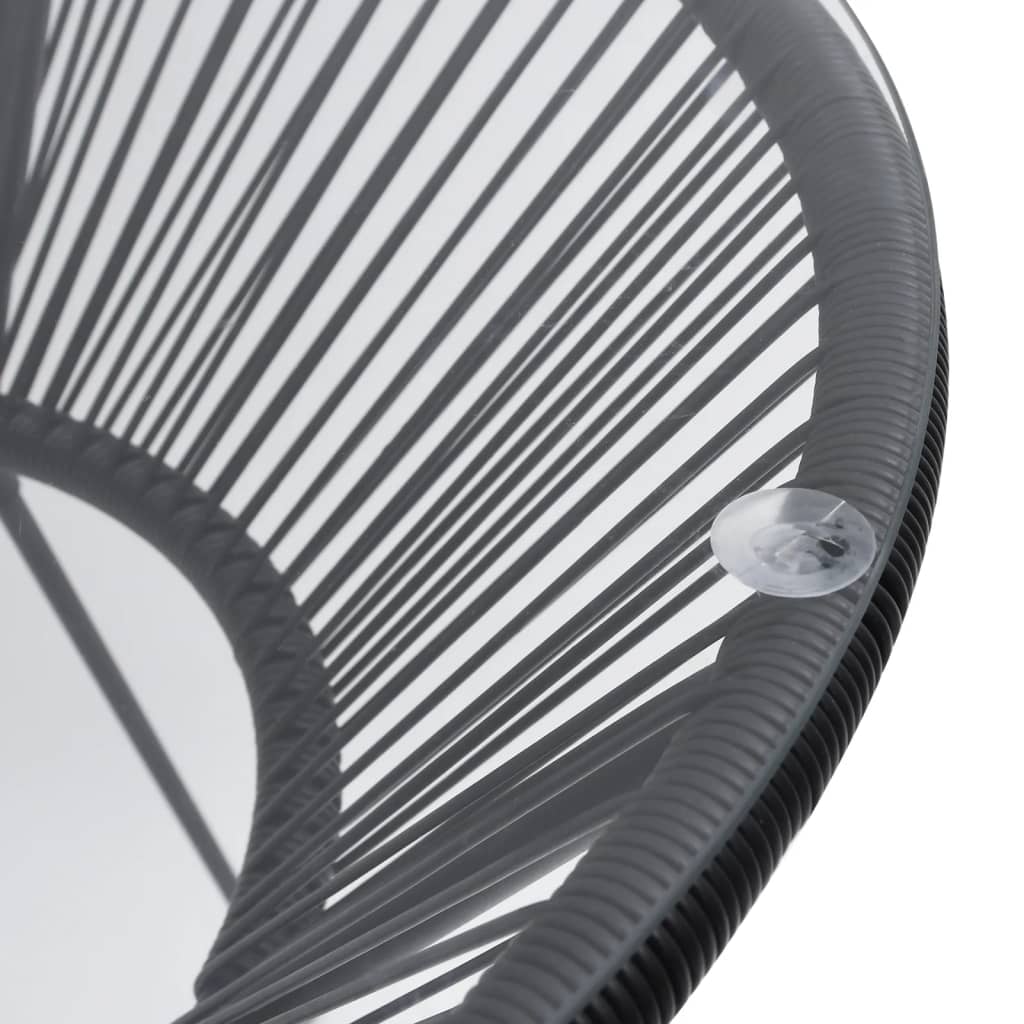 Mesa De Comedor De Jardín Acero Y Vidrio Negra Ø70X74 Cm