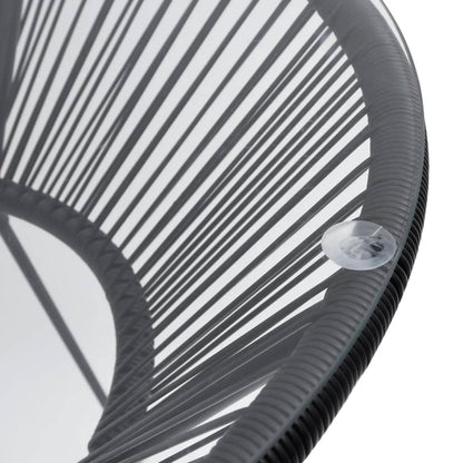 Mesa De Comedor De Jardín Acero Y Vidrio Negra Ø70X74 Cm