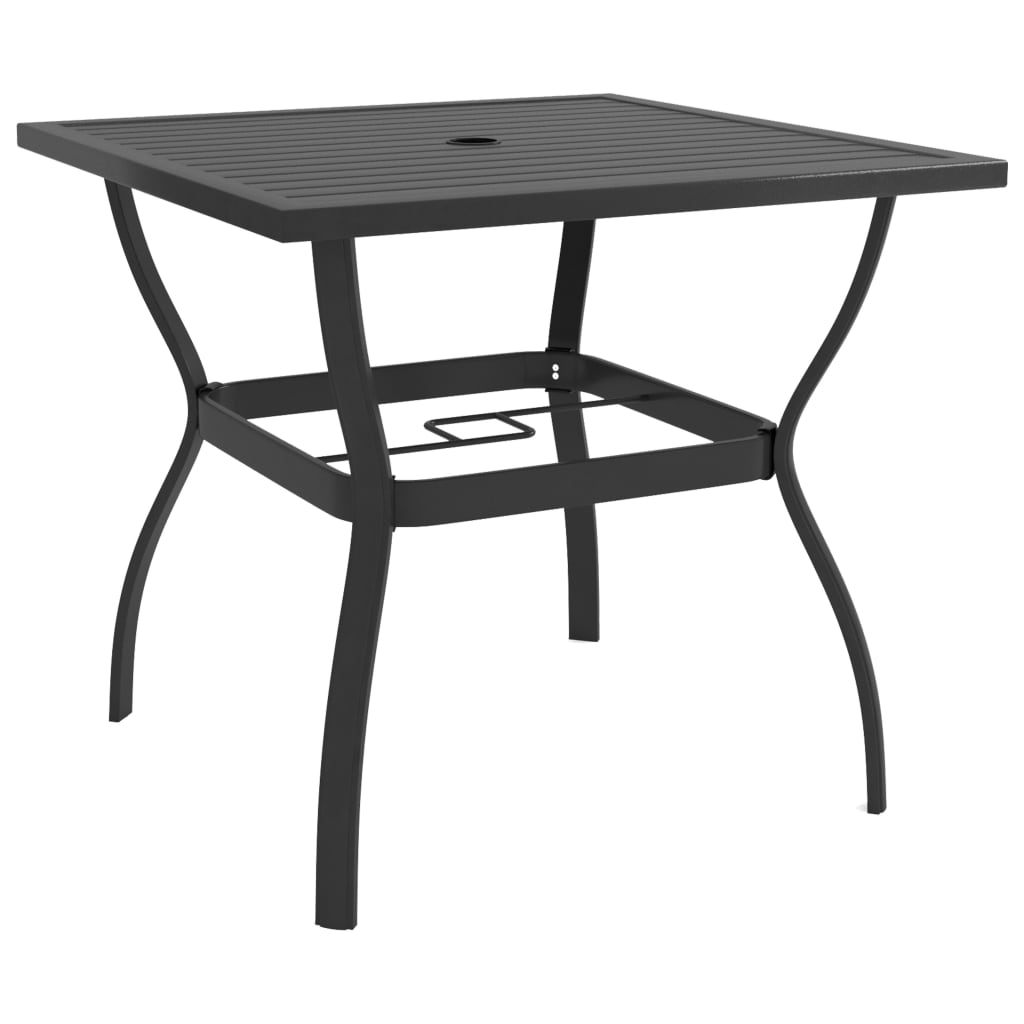 Mesa De Jardín De Acero Gris 81,5X81,5X72 Cm