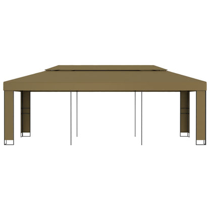 Cenador Con Doble Techo Gris Taupe 180 G/M²