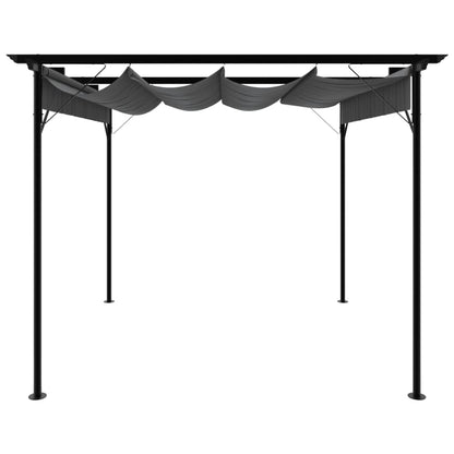 Pérgola Con Tejado Retráctil Acero Gris 3X3M 180 G/M²