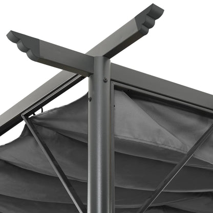 Pérgola Con Tejado Retráctil Acero Gris 3X3M 180 G/M²