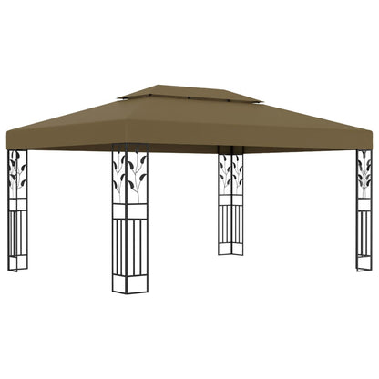 Cenador Con Doble Techo Gris 3X4 M