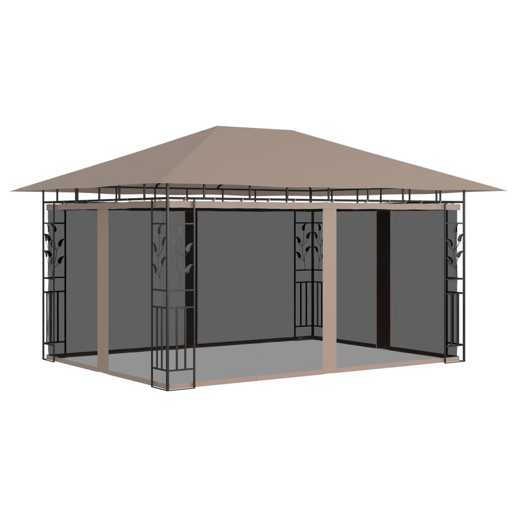Cenador Con Mosquitera Gris Taupe 6X3X2,73 M 180 G/M²