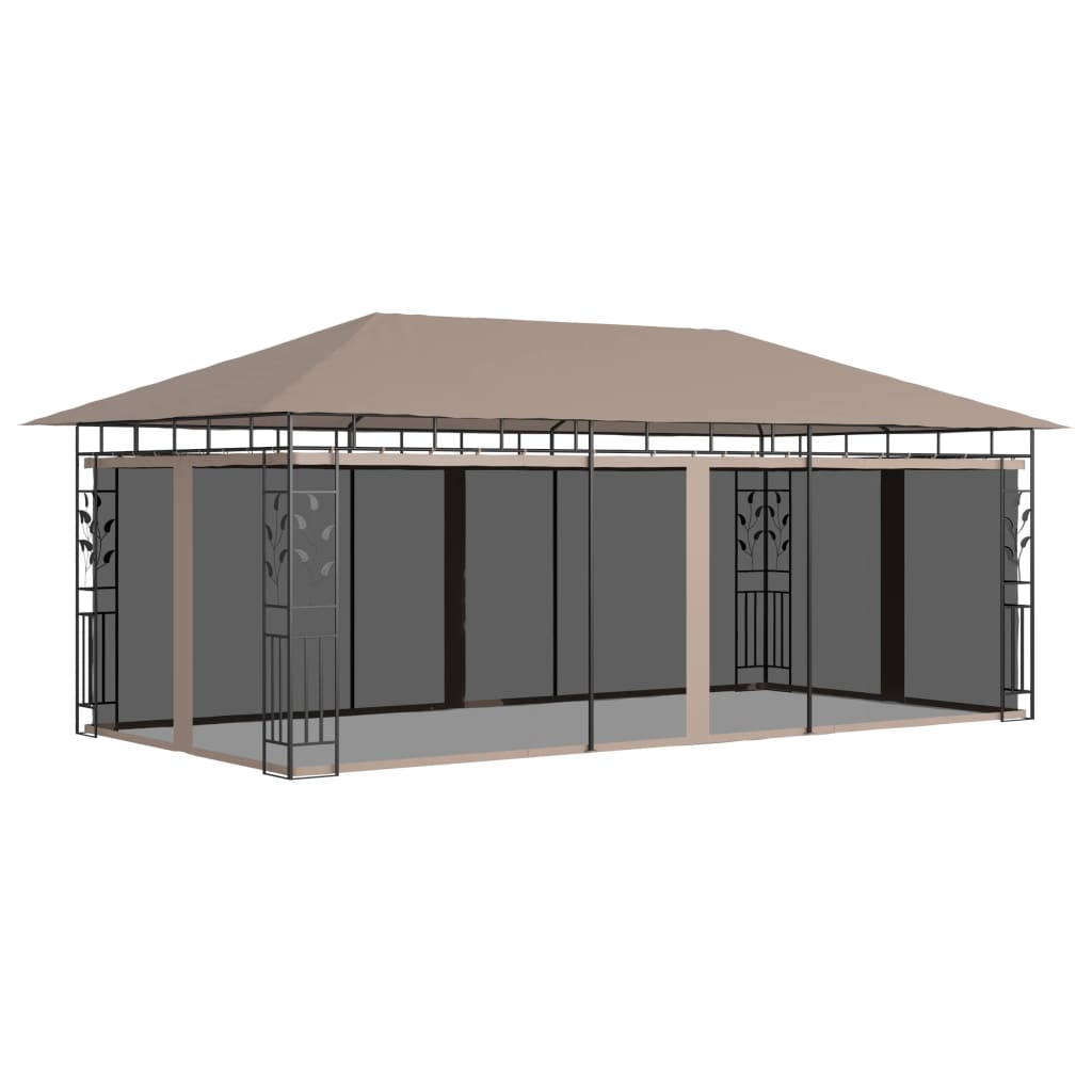 Cenador Con Mosquitera Gris Taupe 6X3X2,73 M 180 G/M²
