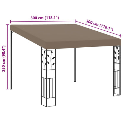 Cenador Con Montaje En La Pared Gris Taupe 3X3X2,5 M