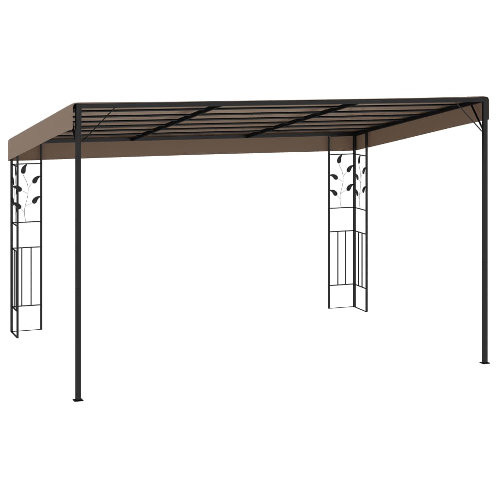 Cenador Con Montaje En La Pared Gris Taupe 4X3X2,5 M