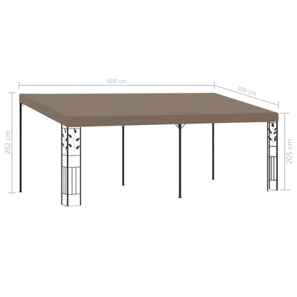 Cenador Con Montaje En La Pared Gris Taupe 6X3X2,5 M