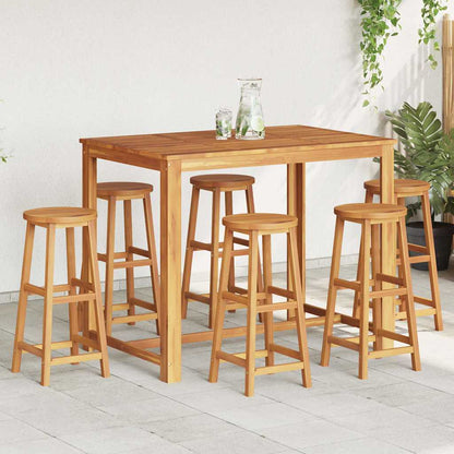 Taburetes De Barra De Cocina 8 Unidades Madera Maciza Acacia