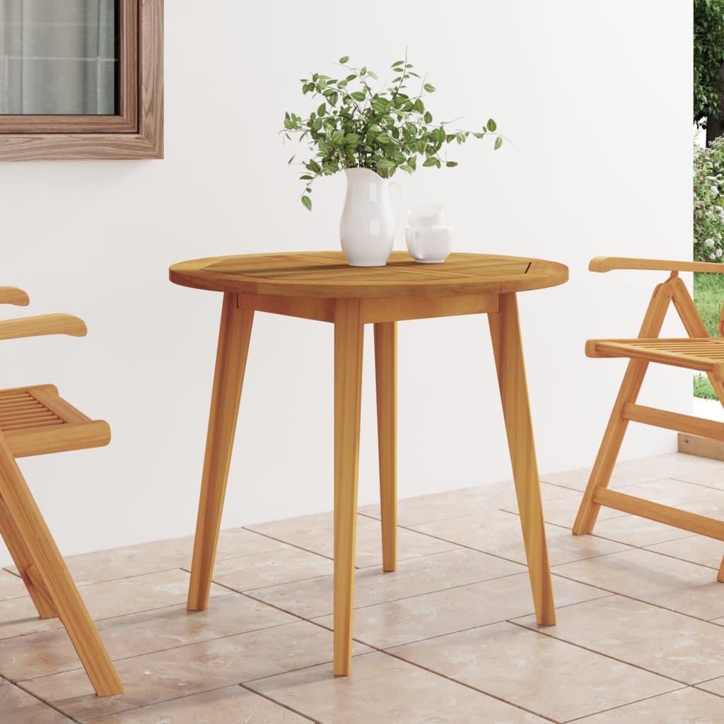 Mesa De Jardín Madera Maciza De Acacia