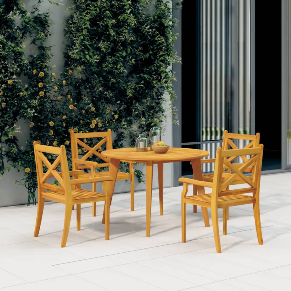 Mesa De Jardín Madera Maciza De Acacia