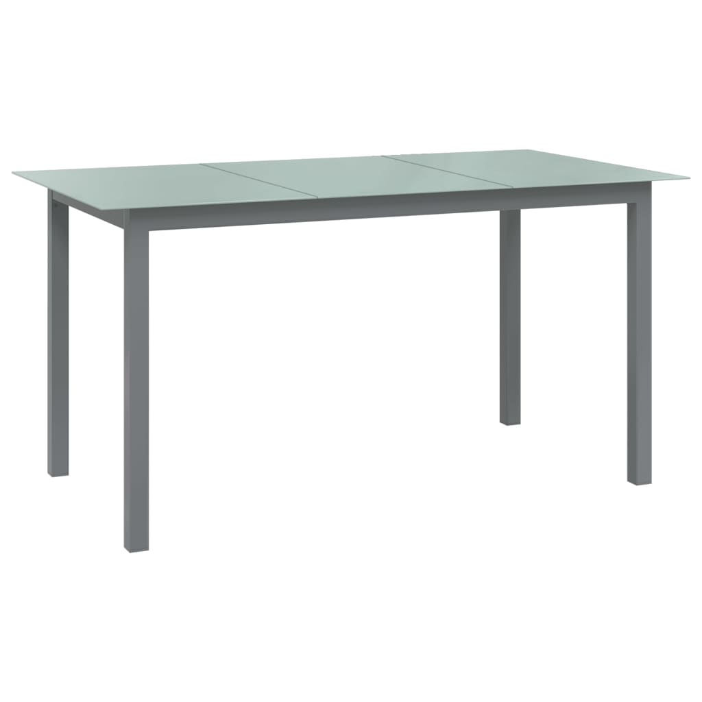 Mesa De Jardín De Aluminio Y Vidrio
