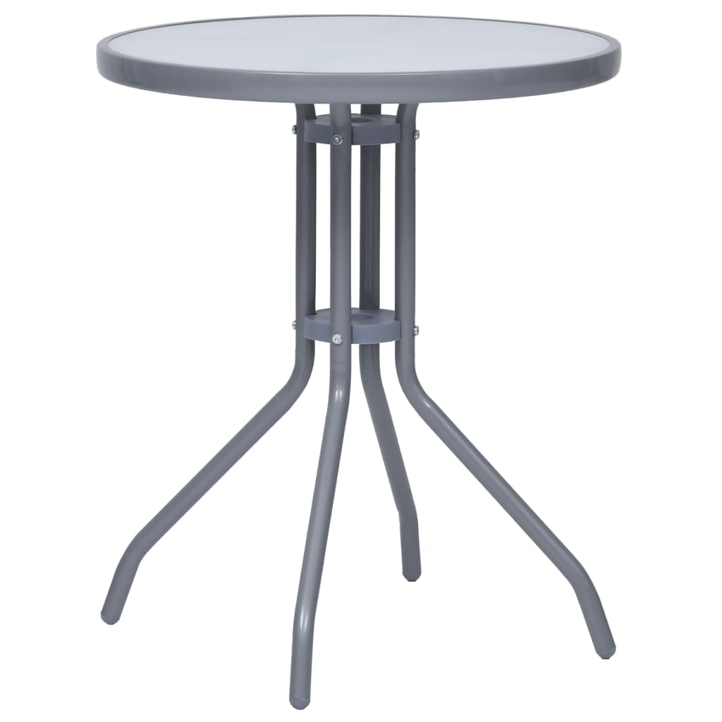 Mesa De Jardín Acero Y Vidrio 80 Cm