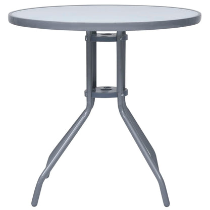 Mesa De Jardín Acero Y Vidrio 80 Cm