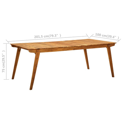 Mesa De Jardín De Madera Maciza De Acacia 201,5X100X75 Cm